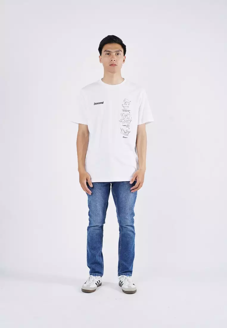 3Second Men's T-Shirt Short Sleeve Regular Fit Cotton King C091025