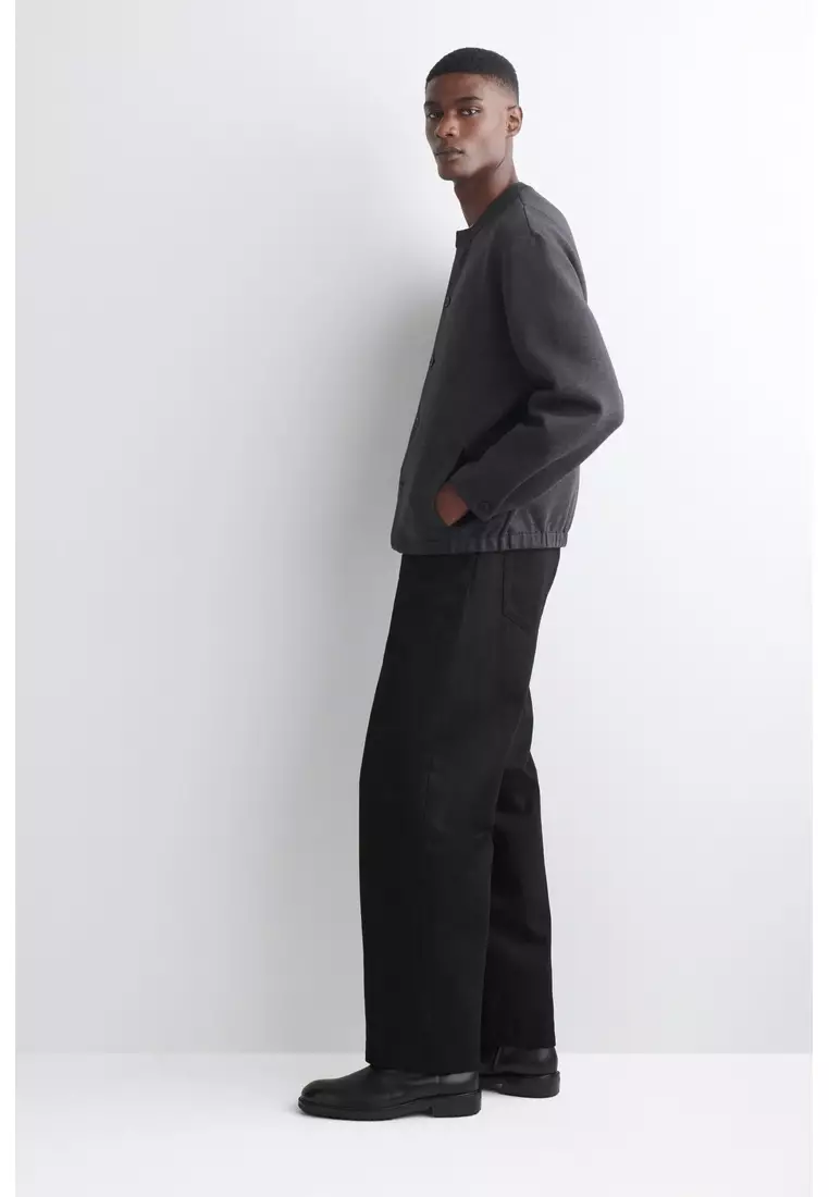 SCUBA-JERSEY CREW-NECK CARDIGAN