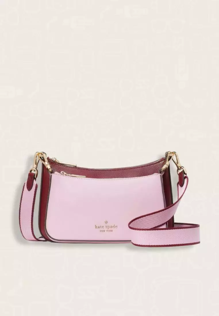 Kate Spade Duet Colorblock Saffiano Leather Crossbody Blackberry Preserves Multi