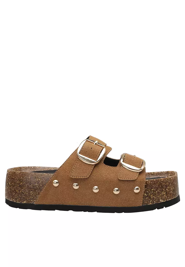 Discount on Twenty Eight Shoes  shoes - SKU: Double Buckle Strap Platform Slippers Te188-1