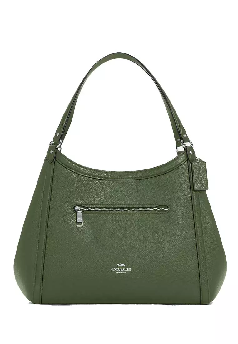 Coach dark green handbag hot sale