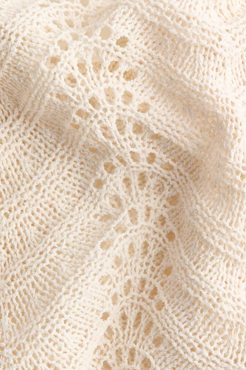 Pointelle-knit halterneck top