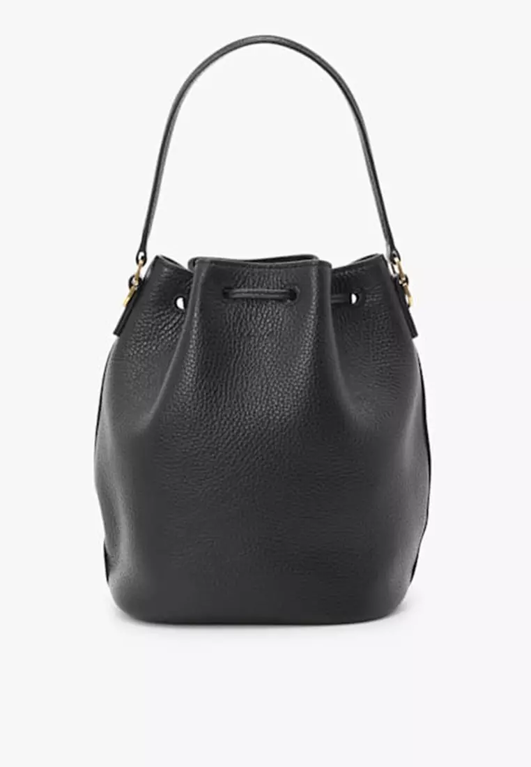 b. Logo Drawstring Bucket Bag