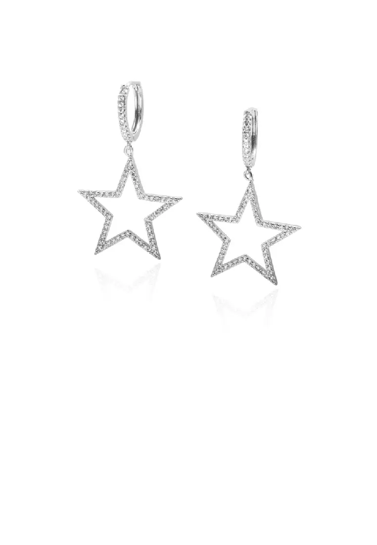 White star earrings on sale