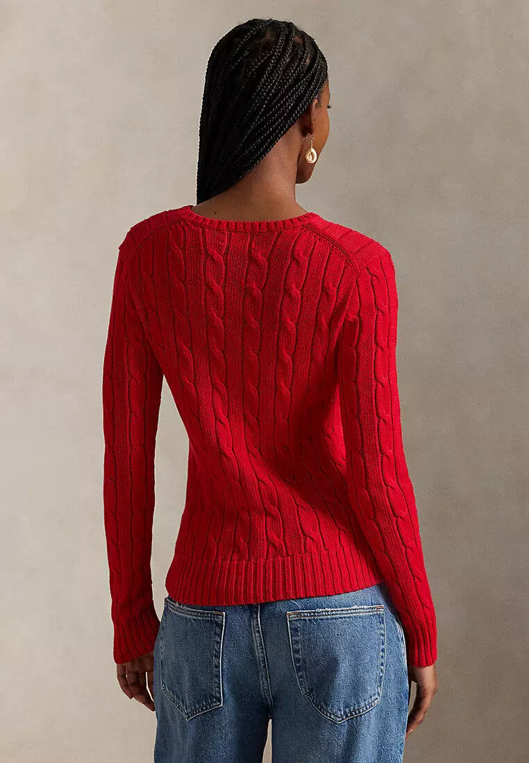 Cable-Knit Cotton Crewneck Sweater