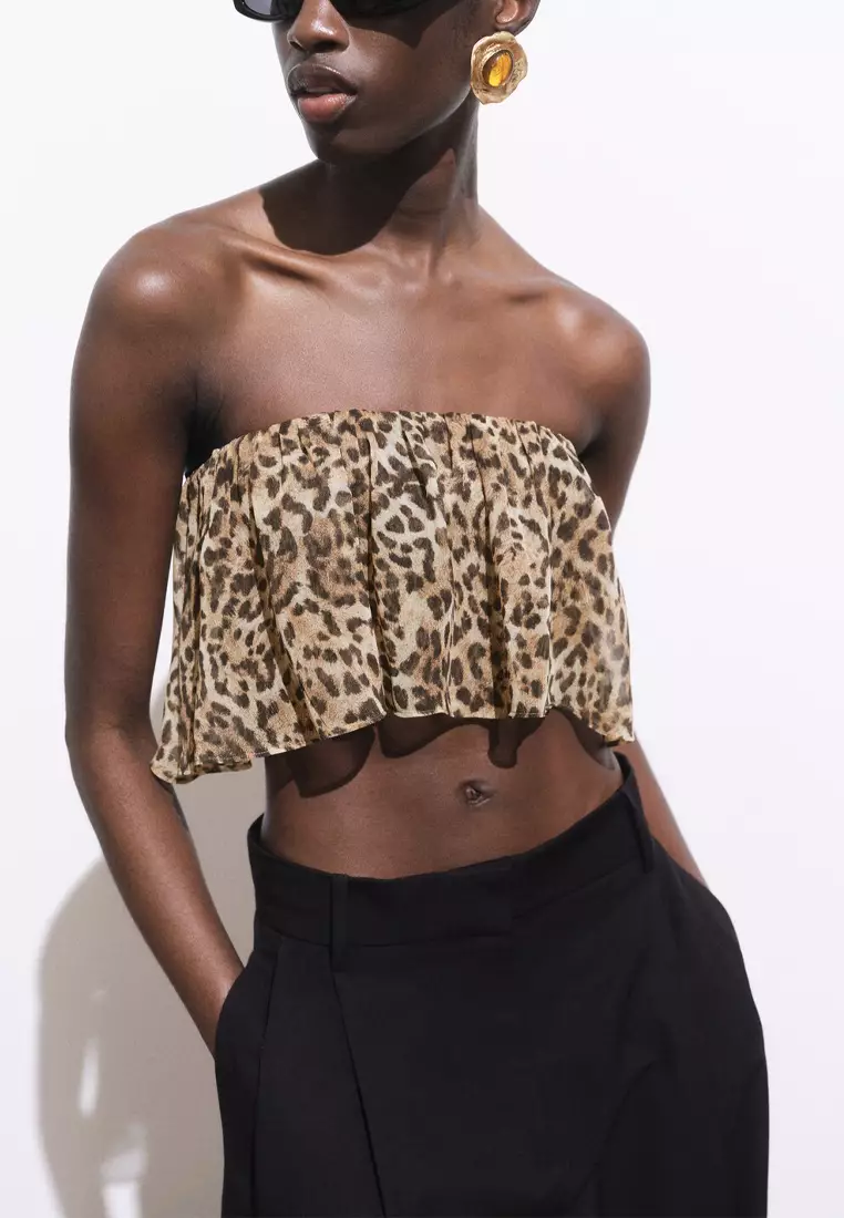 Buy Mango Leopard-Print Crop Top 2025 Online ZALORA