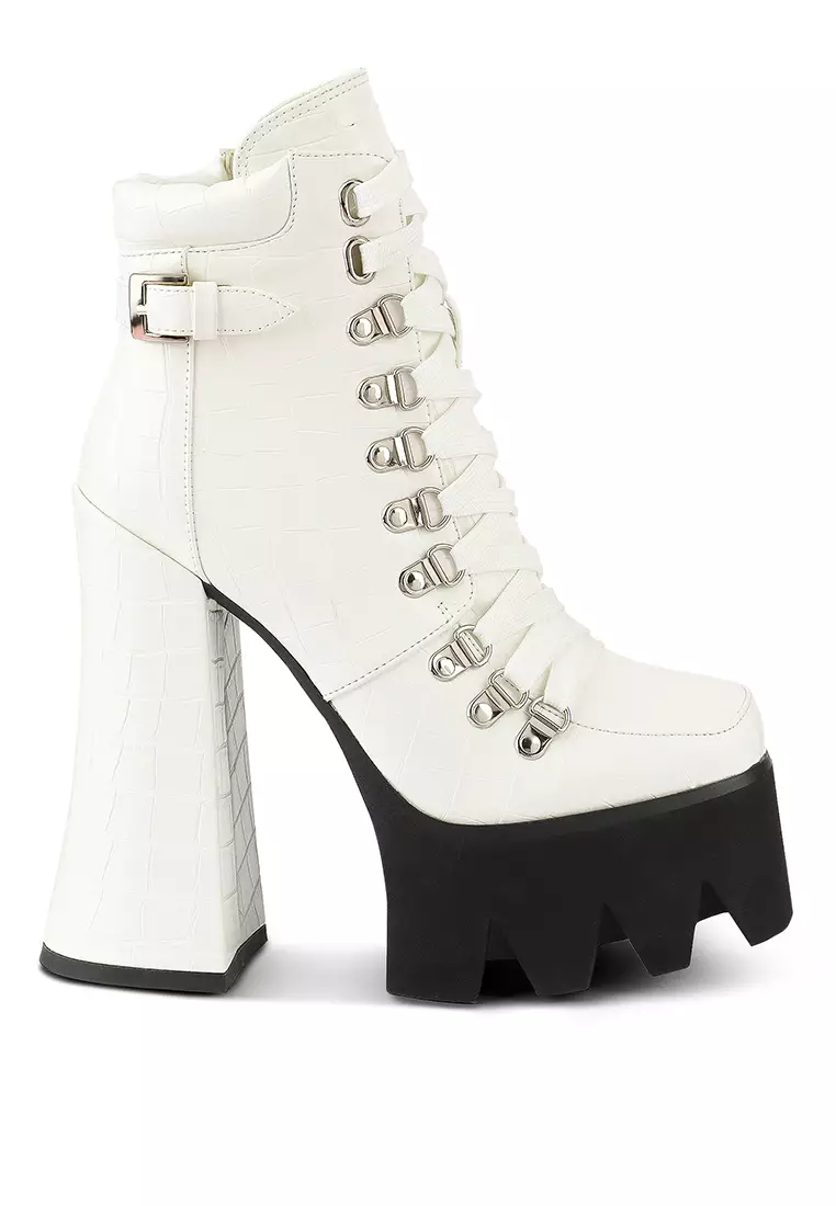 Block heel biker boots deals