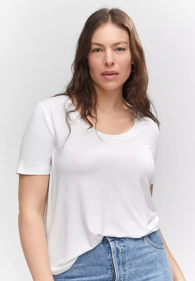 low neck t shirts women's