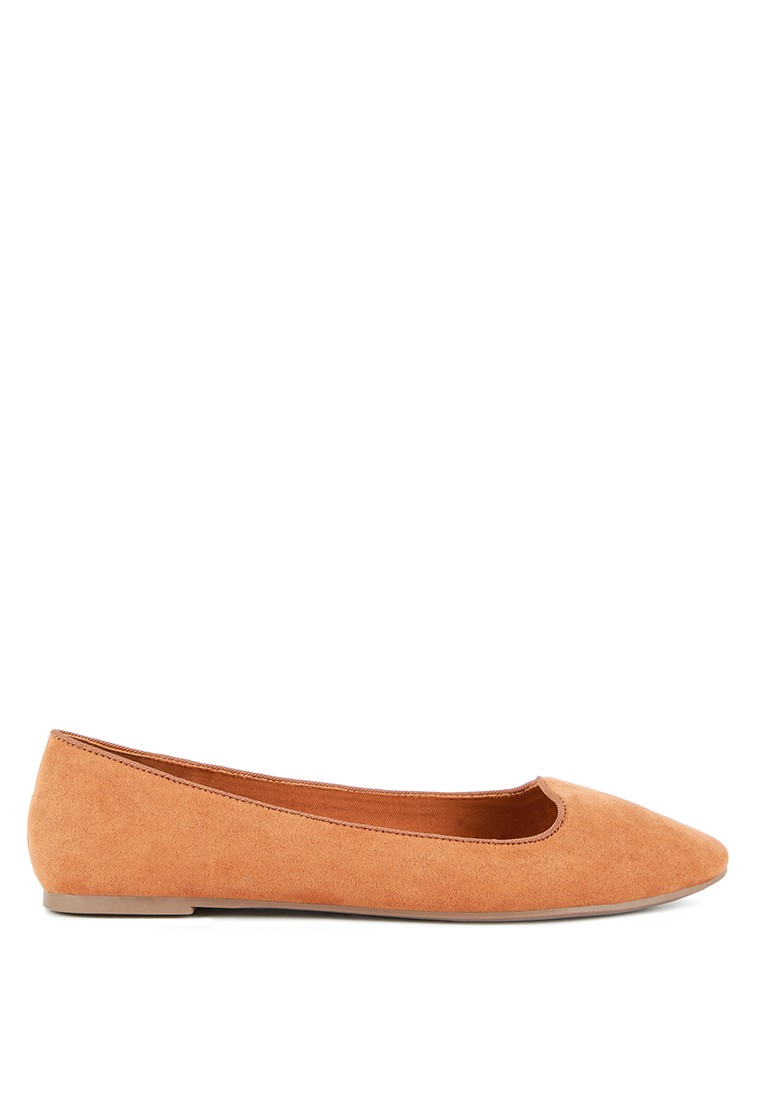 Orange Microfiber Casual Ballerinas
