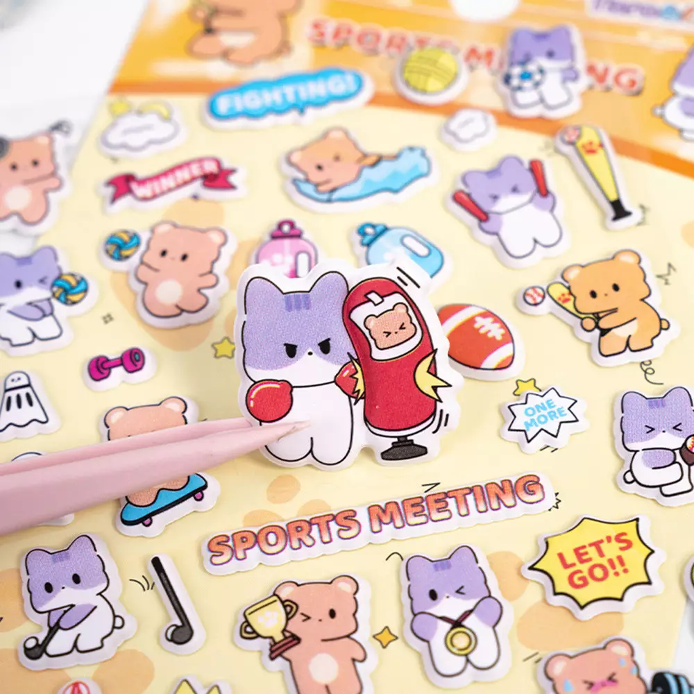 KIDDY FUN STIKER CUTE BEAR CAT RANDOM