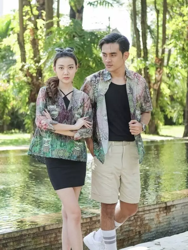 Agnia Purple Outer Wanita  Digital Print