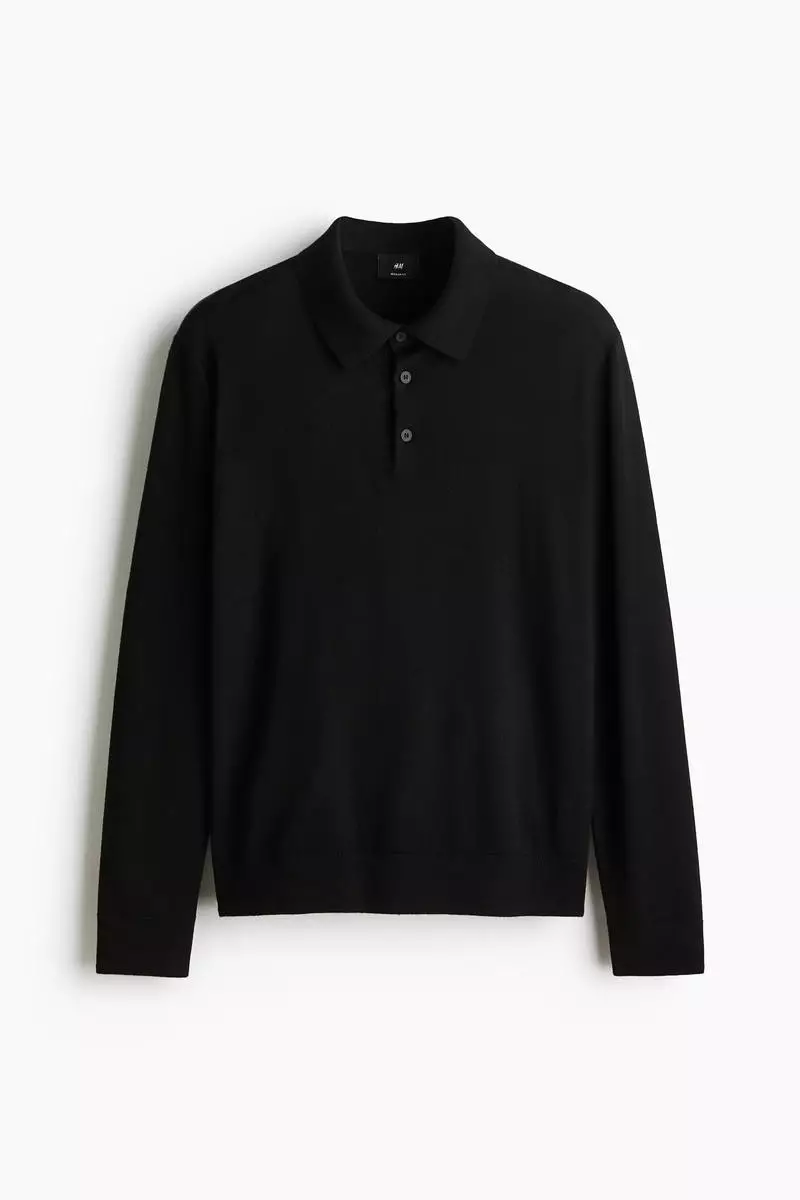 Regular Fit Merino wool polo shirt