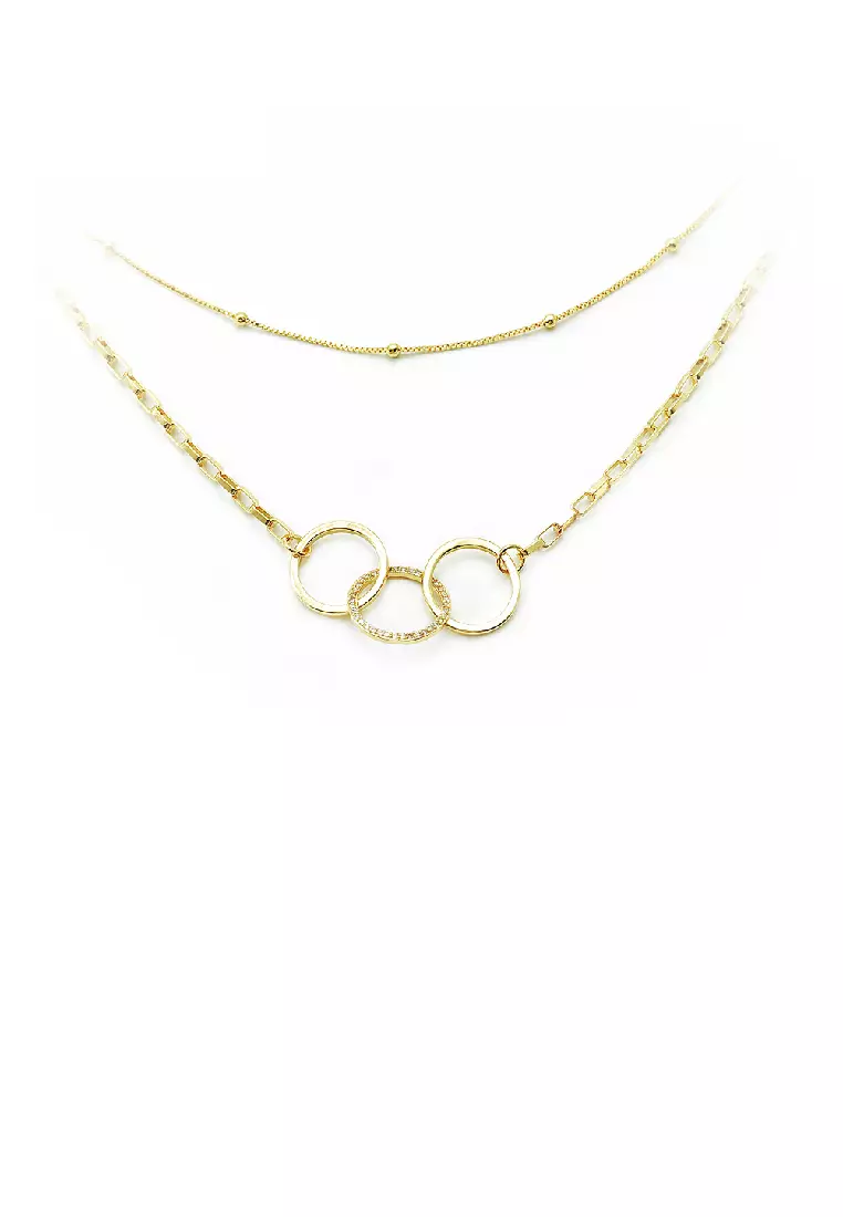 Buy Glamorousky Fashion Temperament Plated Gold Geometric Circle