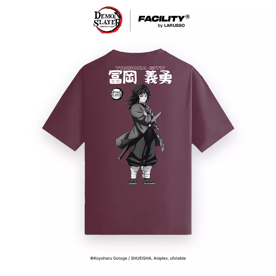 FACILITY Demon Slayer - Tomioka Giyu Oversize Tee - Vineyard Wine