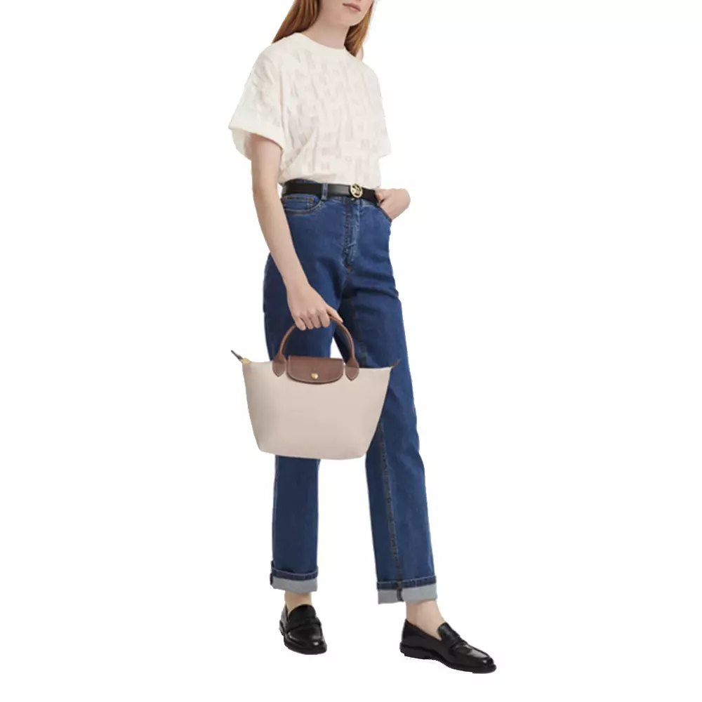 Le Pliage Original Small Top Handle Bag Paper Beige