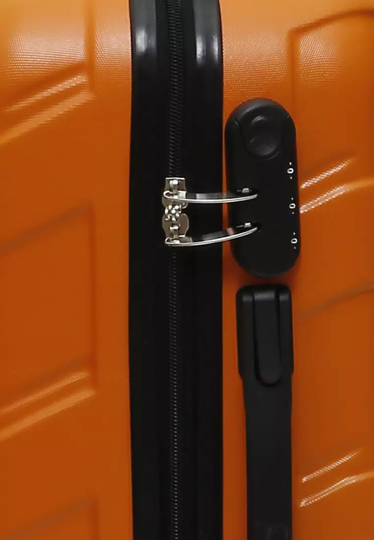 Carlton Koper Hardcase Unisex Size 20Inch Suitcase Combination Lock Large Compartment Material ABS+PVC Coated ORIGINAL - Orange