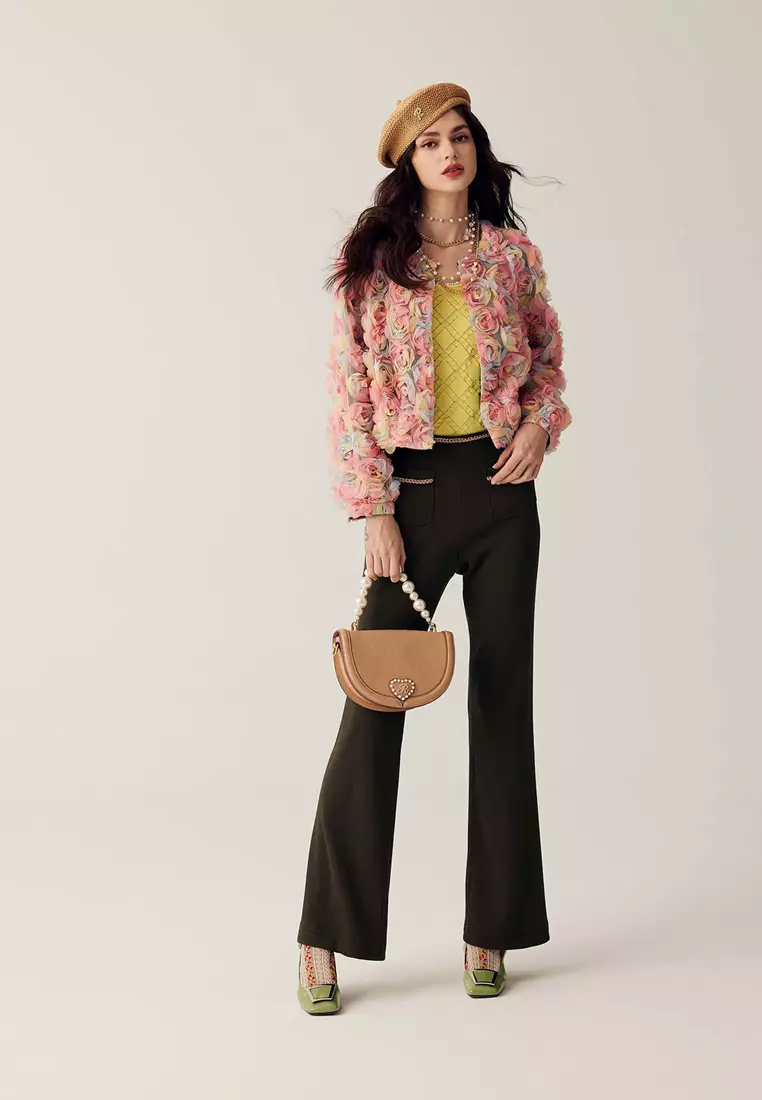 Dark Olive Green Boot Leg Pants