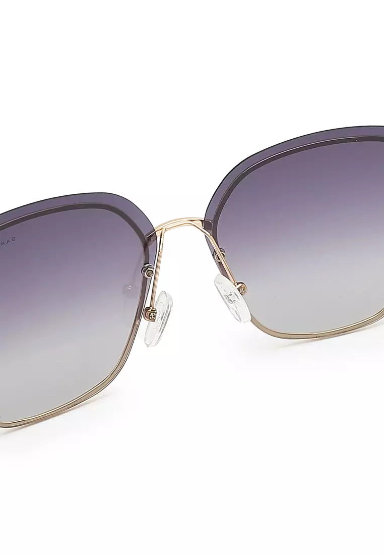 Unisex Polarized Square Sunglasses (Kacamata Hitam) - Emas / Abu-Abu