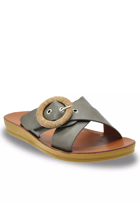 Faux Leather Casual Sandals