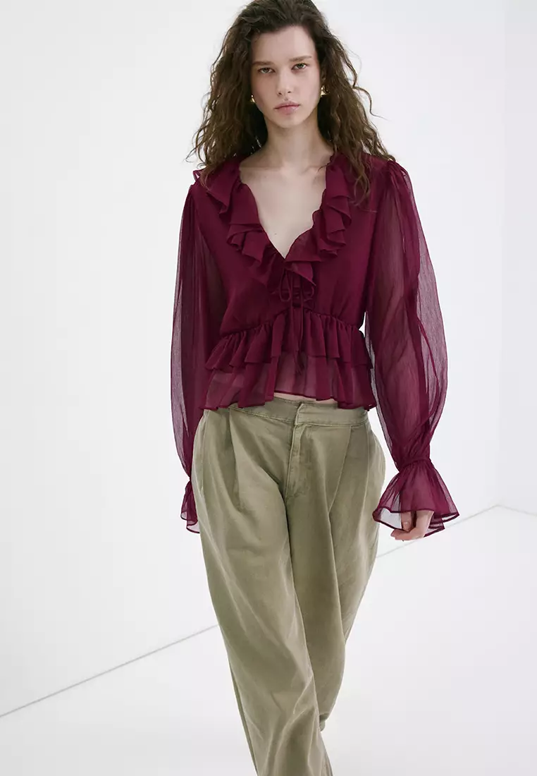 Fluid Ruffled Blouse