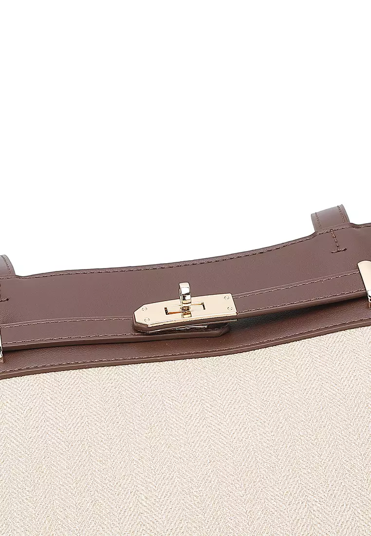 Women's Top Handle Bag / Sling Bag / Crossbody Bag / Shoulder Bag (手拿袋 / 斜孭袋 / 單肩包) - 米黃色