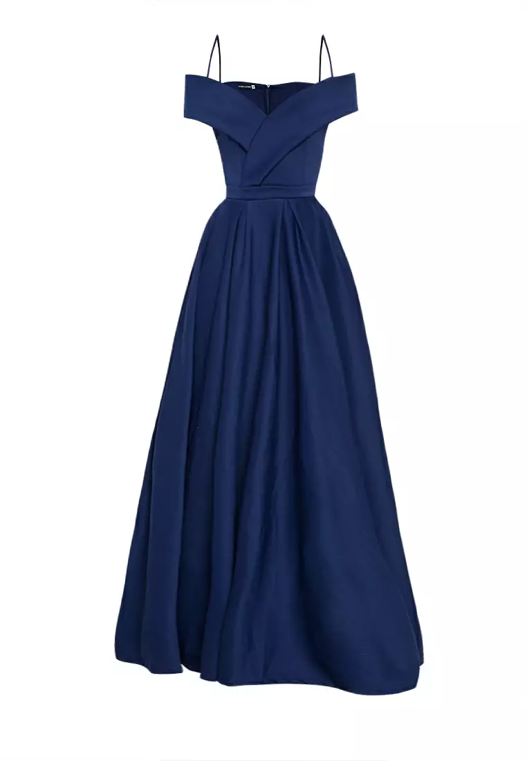 Empress Off-the-Shoulder High-Slit Gown