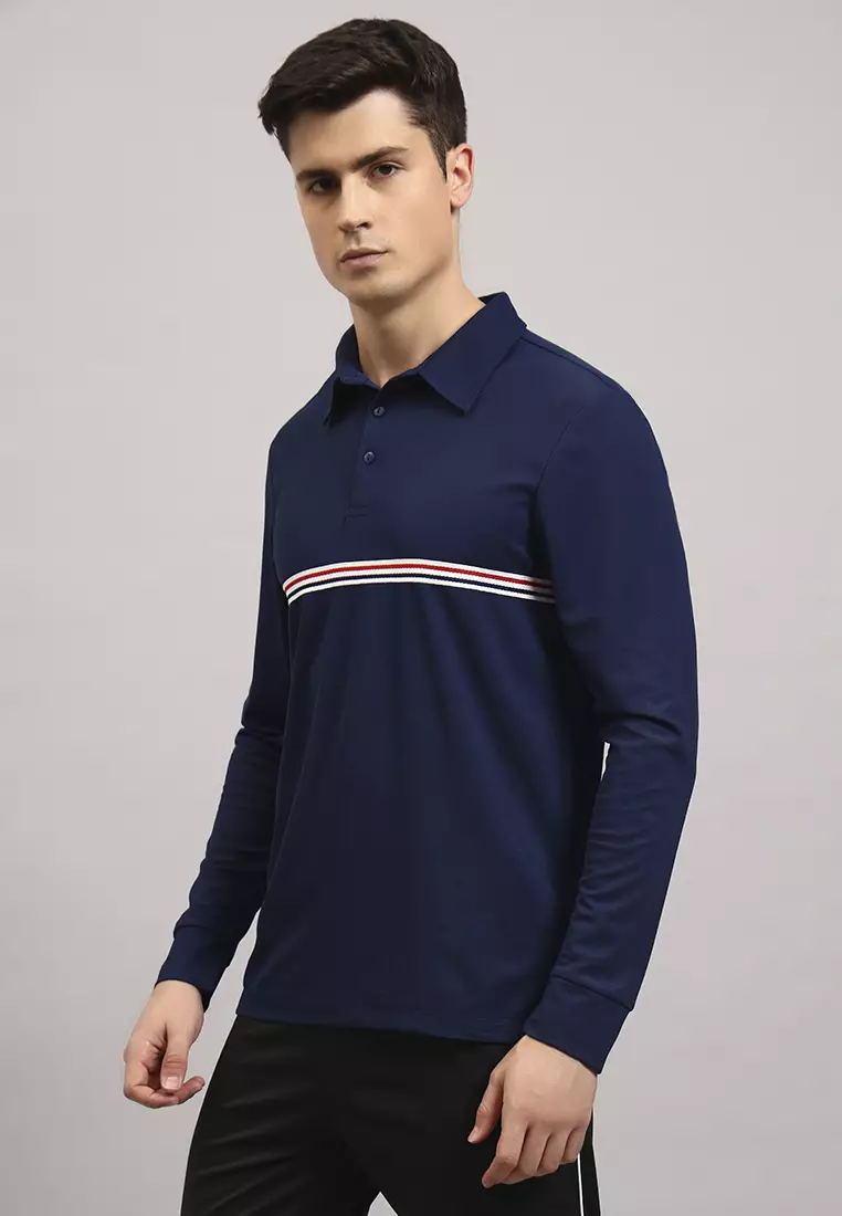 Men's Stride Oxford Versatile Active Workday Blue Tshirt