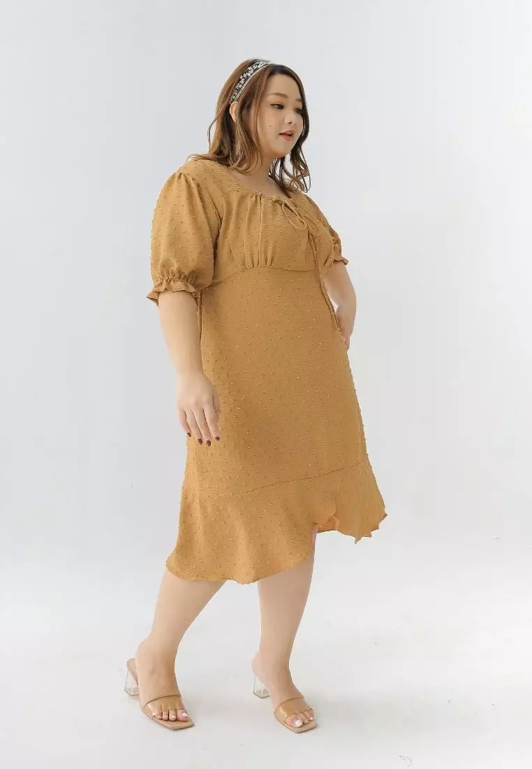 Plus Size Dress Clarissa Mustard