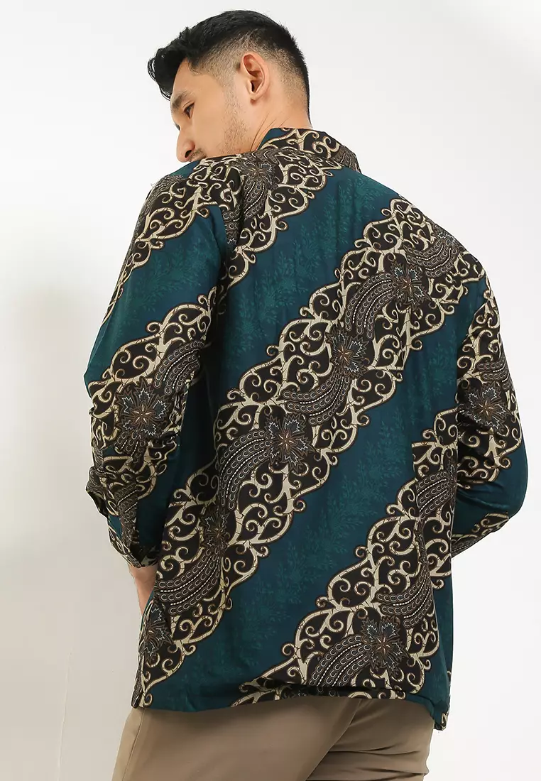 BATIK TALENTA EXCLUSIVE Lengan panjang motif BIRU PARANG 02