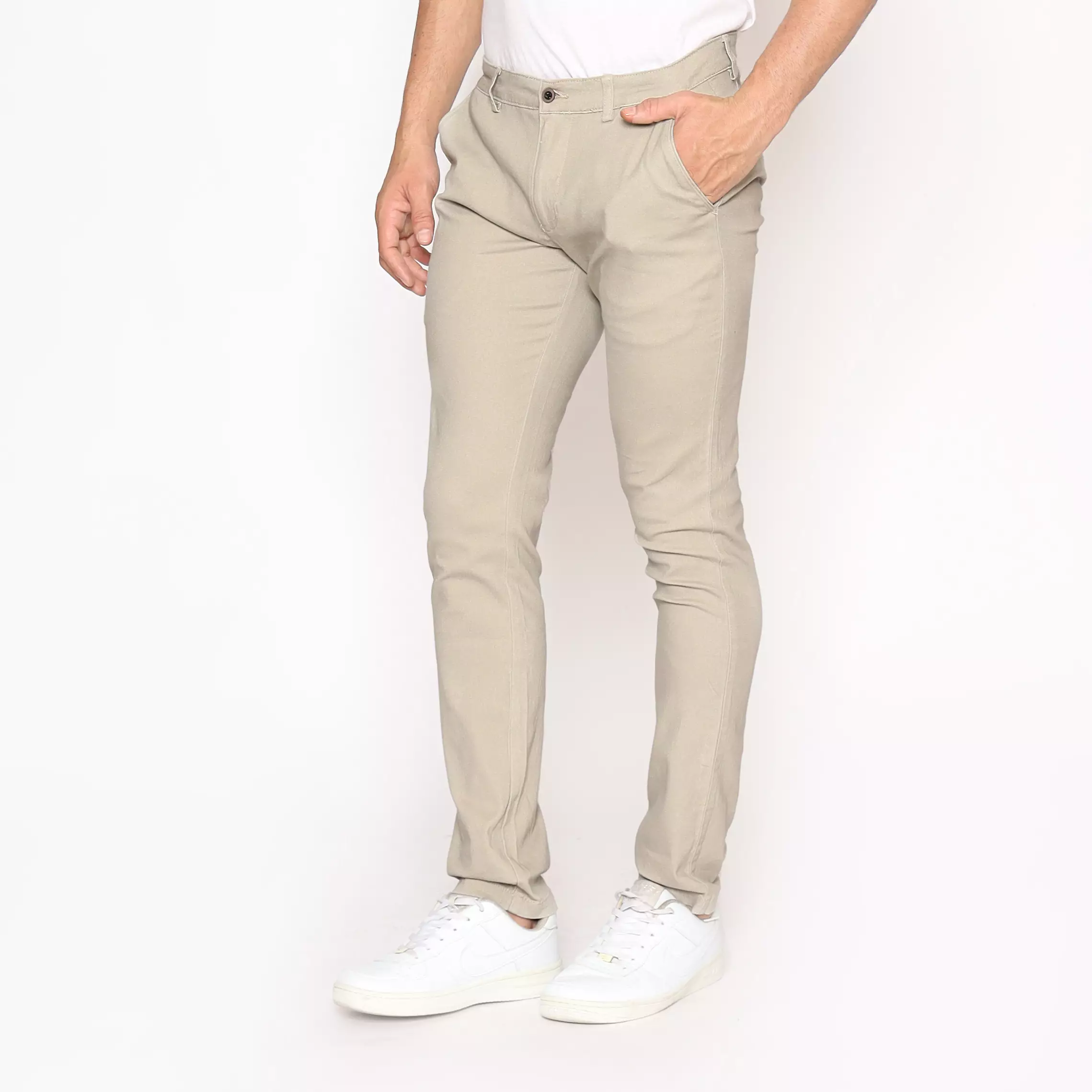 MAGINOT ALBERN CREAM Celana Chinos Slim Fit Stretch