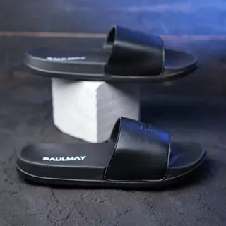 Paulmay Sandal Slide Unisex Slippers Logos Black White