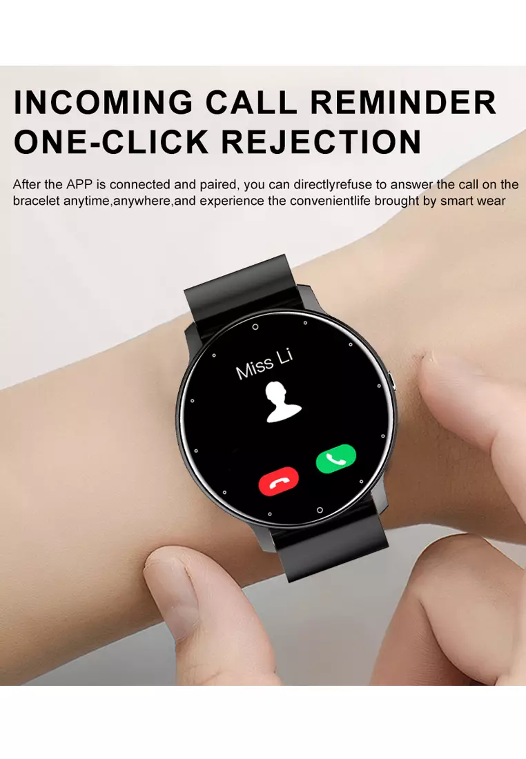 SmartWatch ZL02D Layar Terang 1.28'' Anti Air IP67 Olahraga Pemantauan Tidur dan Detak Jantung Jam Tangan Pria Wanita black