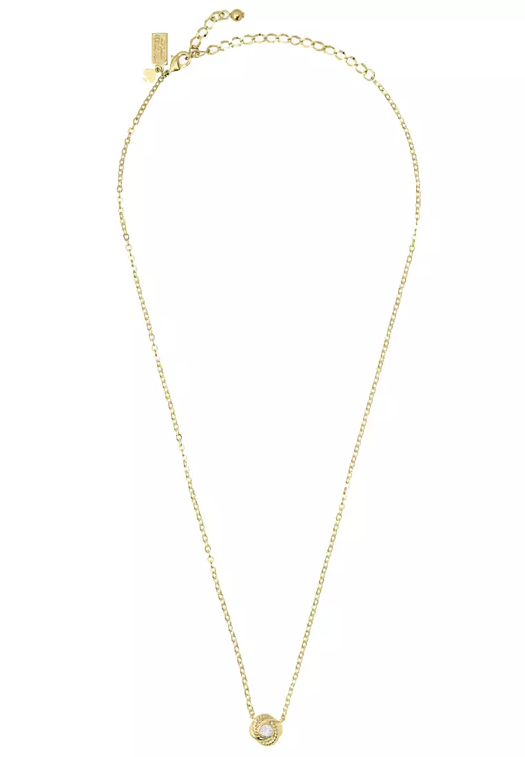 Infinity & Beyond Knot Mini Pendant Necklace in Clear/ Gold o0ru2833