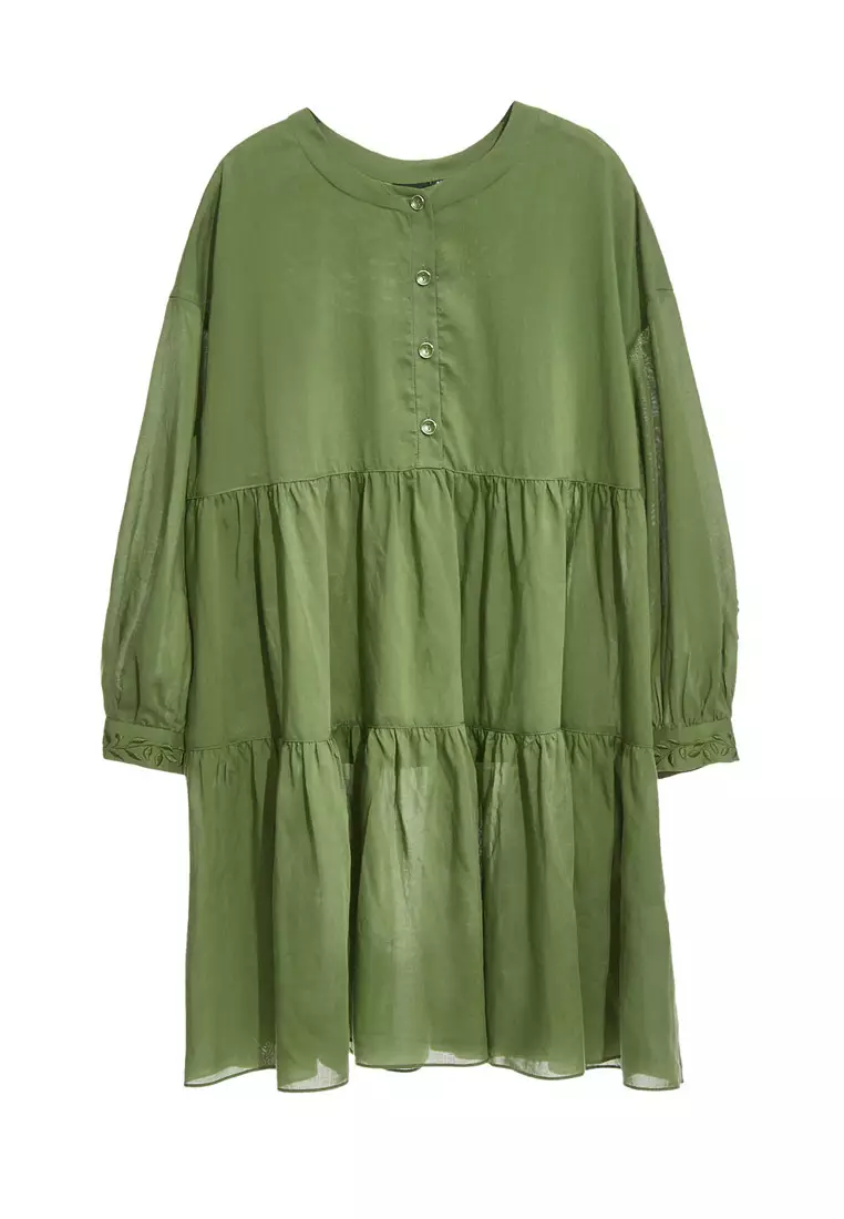 Mid Length Babydoll Green Top