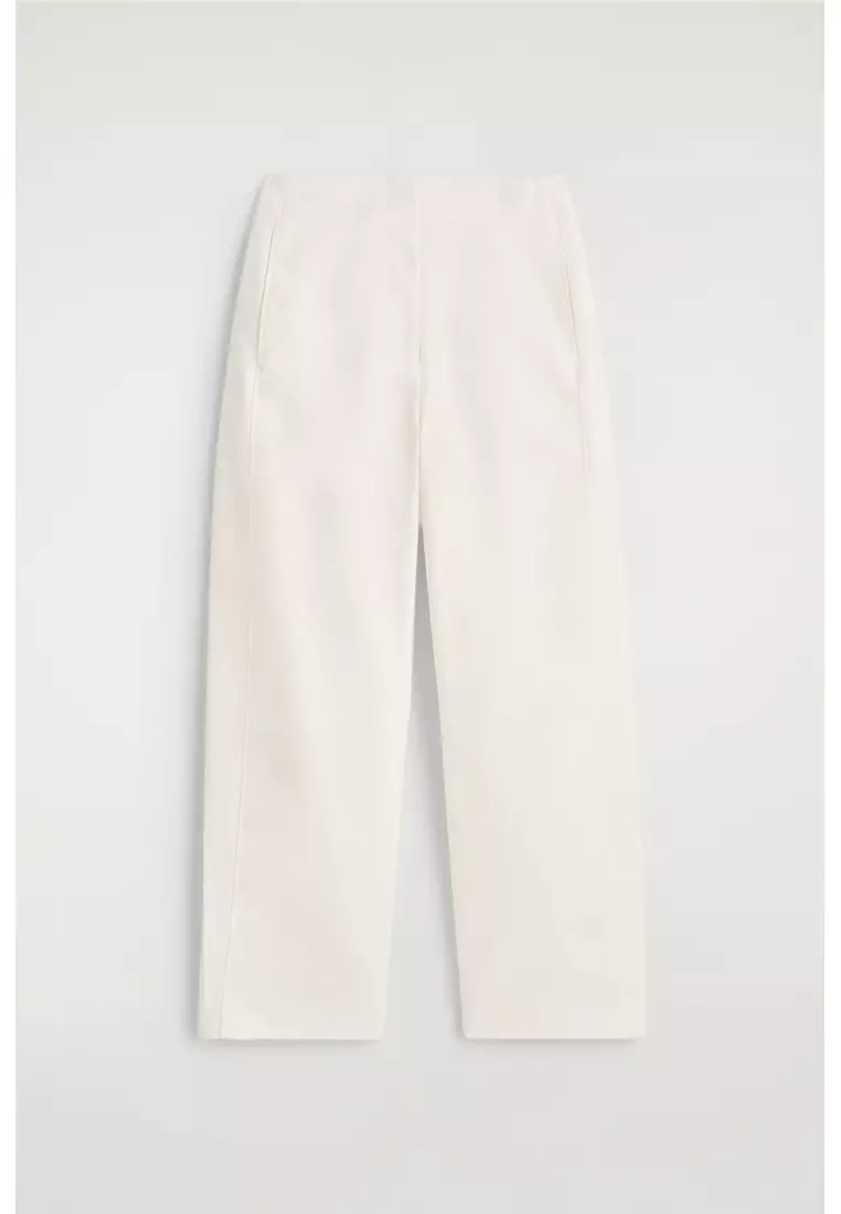 PIMA COTTON BARREL-LEG TROUSERS