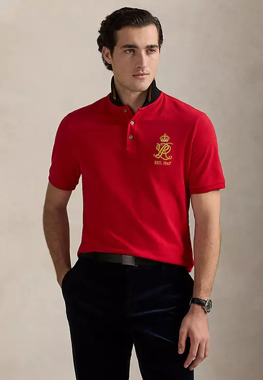 Classic Fit Crest Mesh Polo Shirt