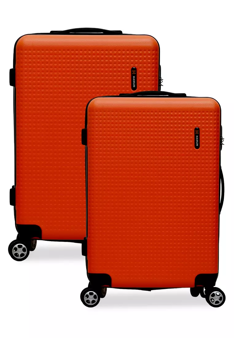 Isvara Tas Koper Hardcase One Set Unisex Large Compartment Suitcase Code Lock System Material ABS+PVC Coated ORIGINAL - Orange