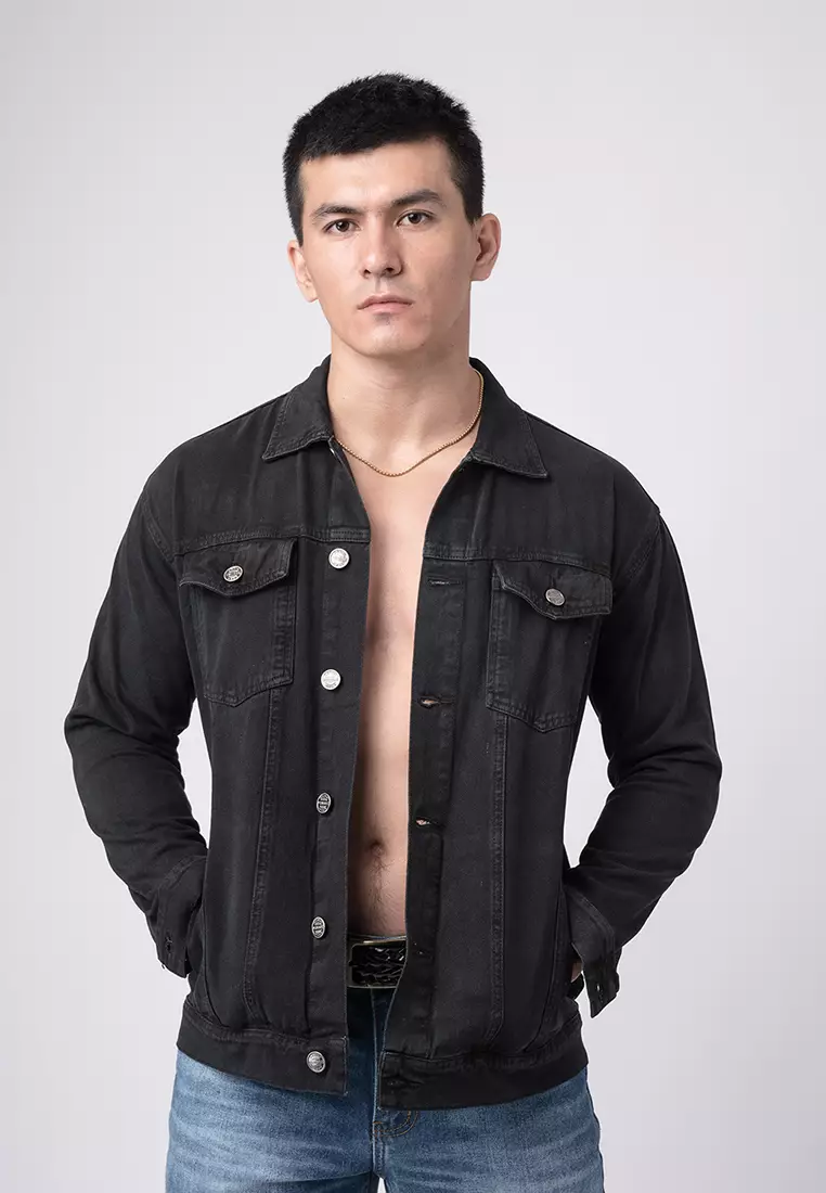 Jacket Jeans Solid Black Premium