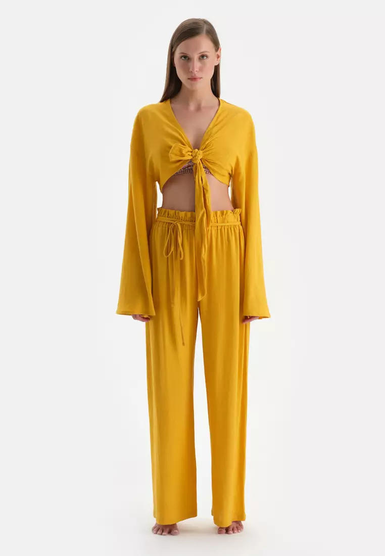 Yellow Shirt, Long Sleeve Beachwear for Women