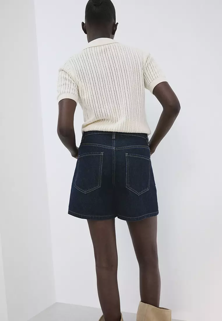 Straight Mid-Rise Denim Shorts