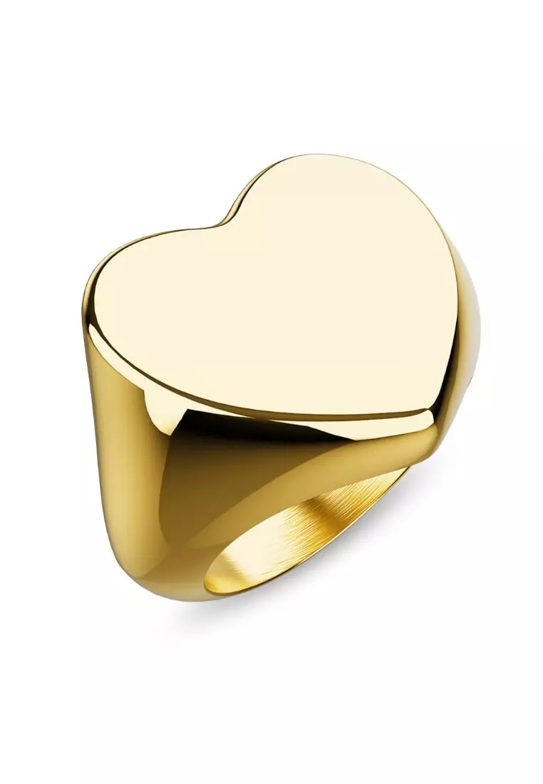 Gold heart shaped on sale ring