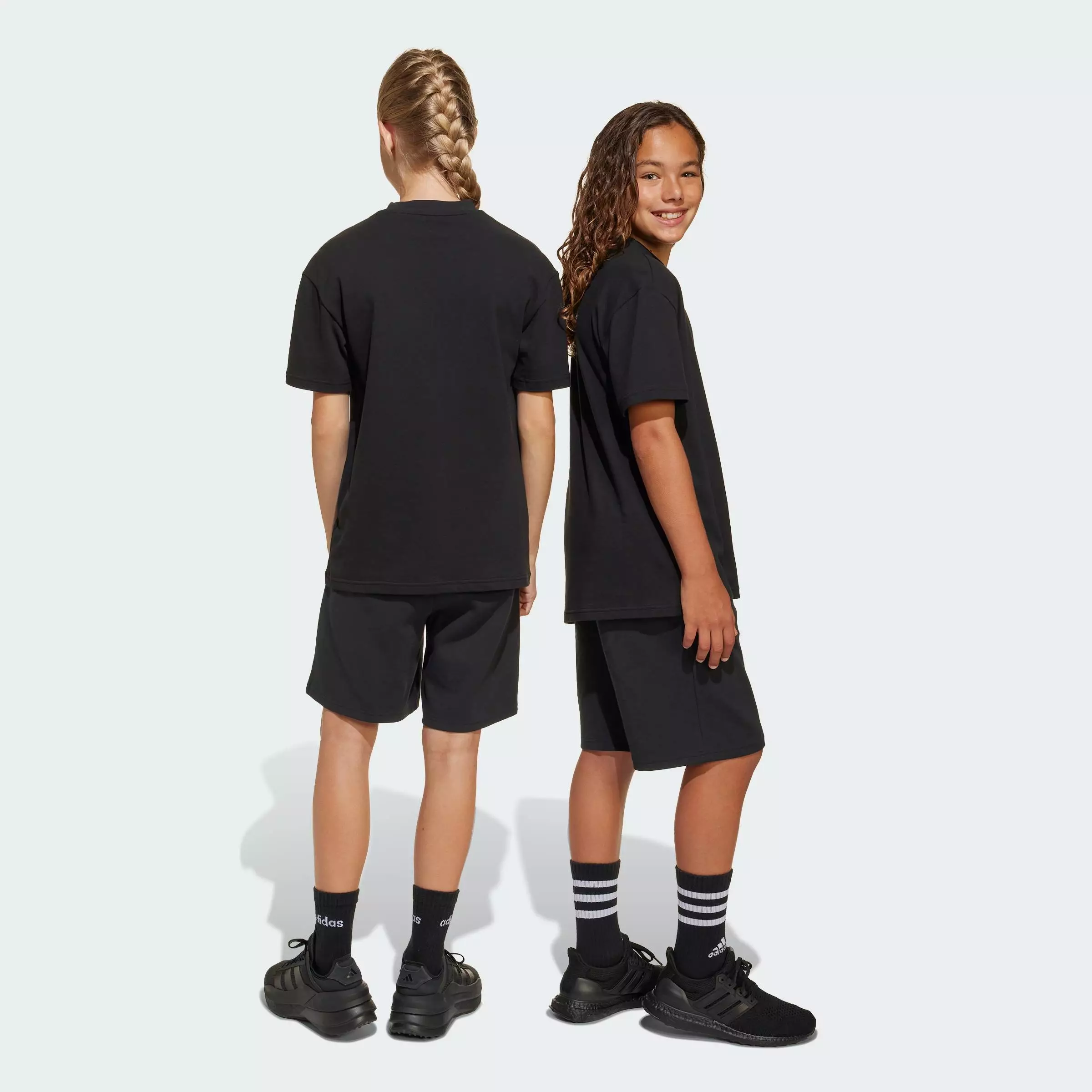 Lifestyle Future Icons Logo Above-Knee Shorts Kids Unisex Black JI6266