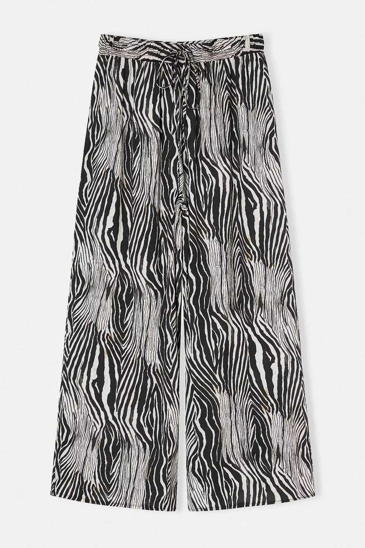 Beach Wear Black Zebra Pattern Woven Pants Tbbss26Ar00018