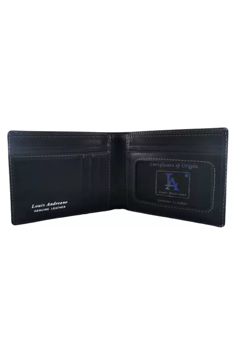 Louis Andreano LA-167 - Dompet Pria Bifold Kulit Sapi Full Grain Premium
