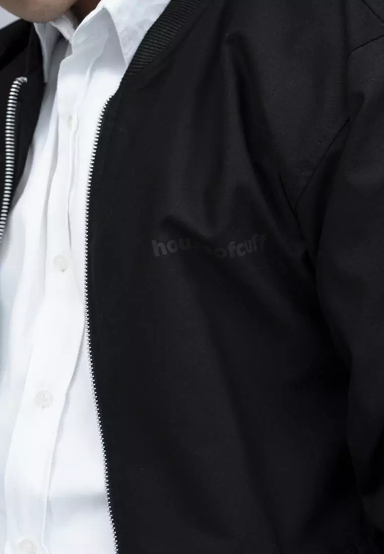 Houseofcuff Jaket Bomber Polos Windbreaker Hitam