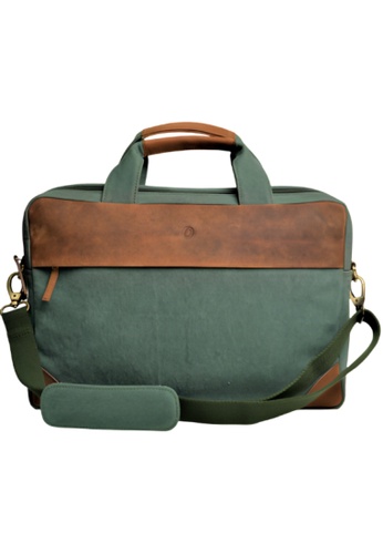 Oxhide blue Canvas leather Office Bag for Men - Canvas Laptop Bag Men - Leather Briefcase for Men - Messenger Bag for Men - Men's Handbag Casual - Oxhide J0043 7E6F8AC715C19AGS_1
