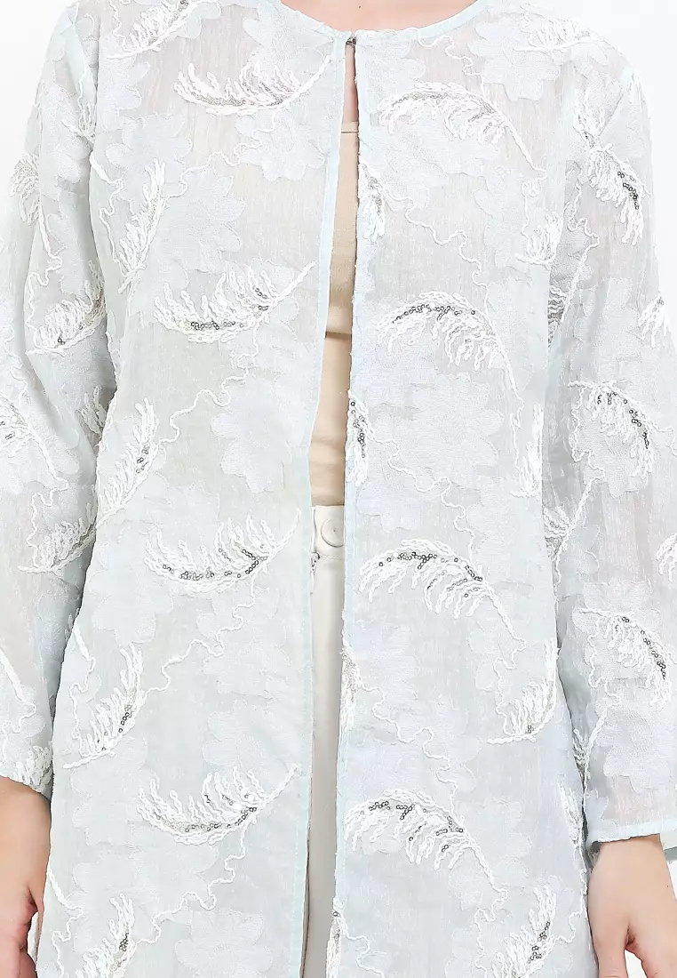 Sequined Flo Jacq Organza Outer