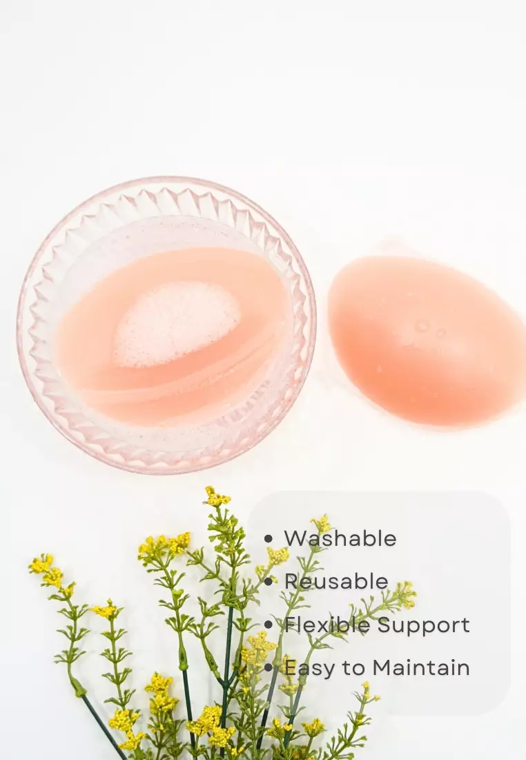 Silicone 3.5CM Thickness Push Up Nubra in Pink Seamless Invisible Reusable Adhesive Stick on Wedding Bra 隐形聚拢胸