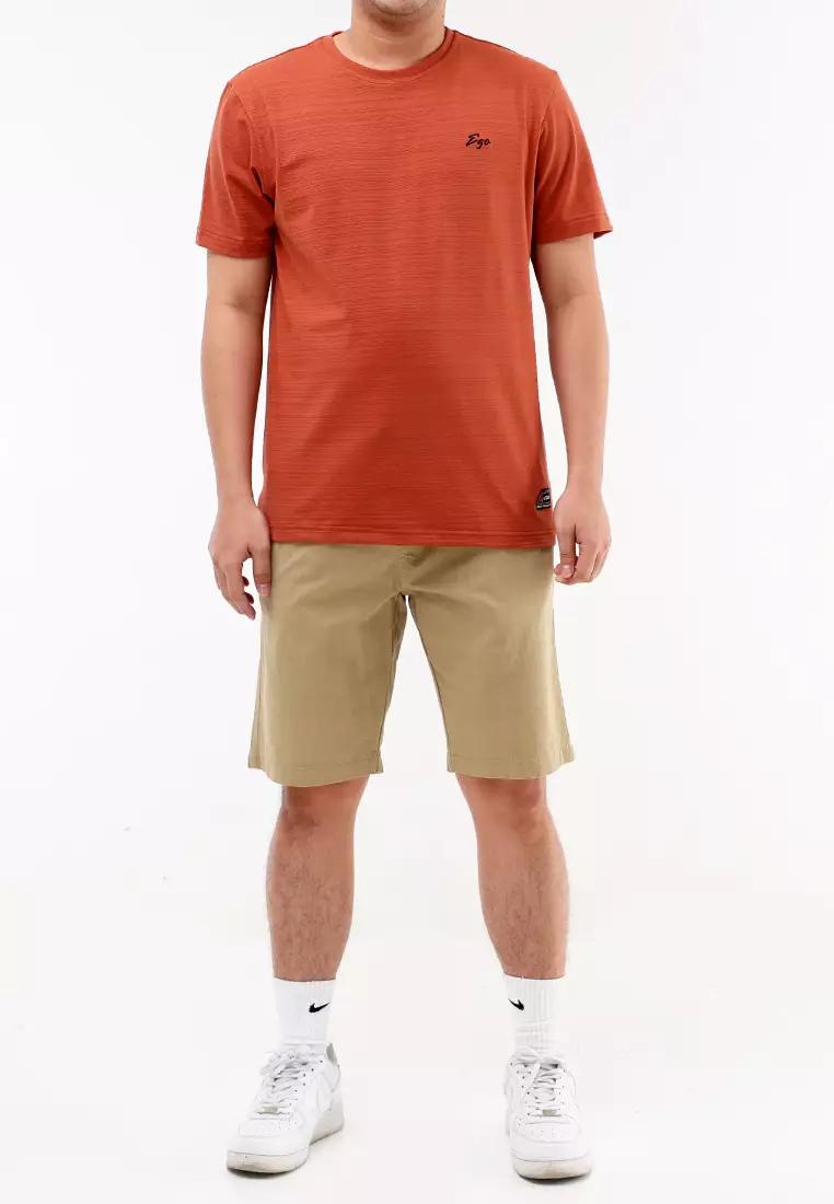Round Neck Streaky Short Sleeves