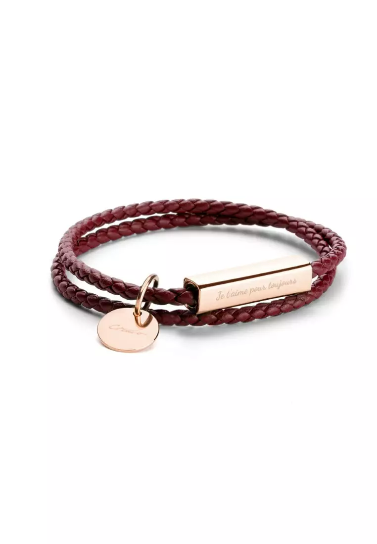 Red leather wrap bracelet outlet